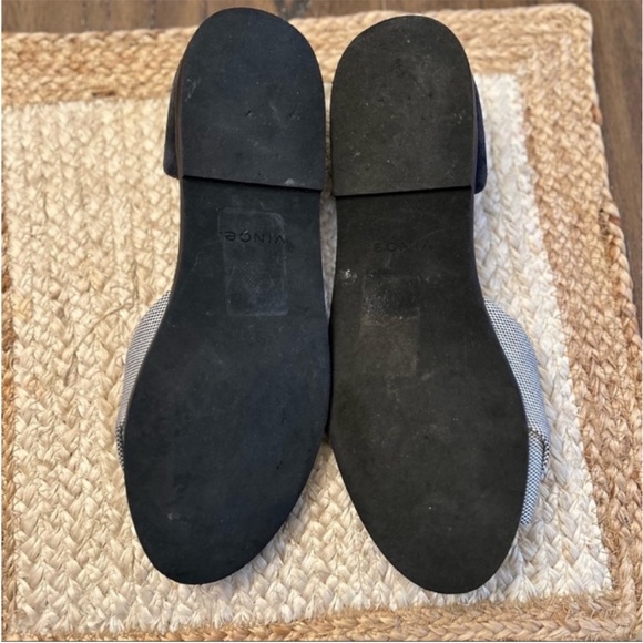 Vince Idara Open Toe Twisted D’Orsay Navy White Sandal Flats Size 9 - Picture 12 of 13
